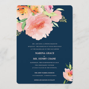 watercolor flower wedding invitation • MARINA
