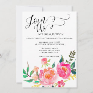 Watercolor Flower Wedding Invitations