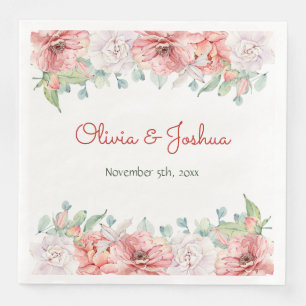 Watercolor Flower Wedding Napkins