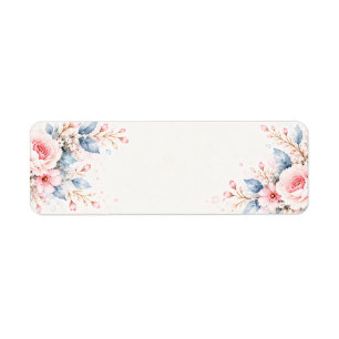 Watercolor Flower Wedding Return Address Labels Du