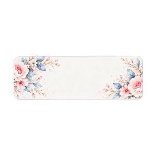 Watercolor Flower Wedding Return Address Labels Du