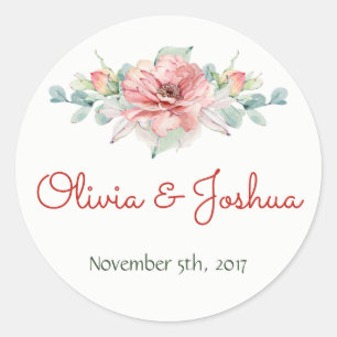 Watercolor Flower Wedding Stickers