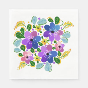 Watercolor Flowers 03 Luncheon Paper Napkins