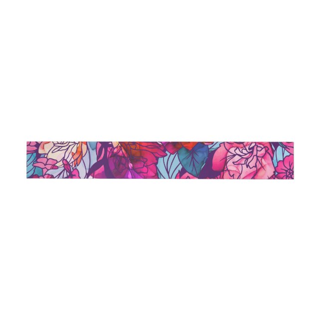 Watercolor Flowers 16 Wrap Around Label (Individual)