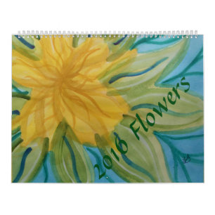 Watercolor flowers 2016 calendar
