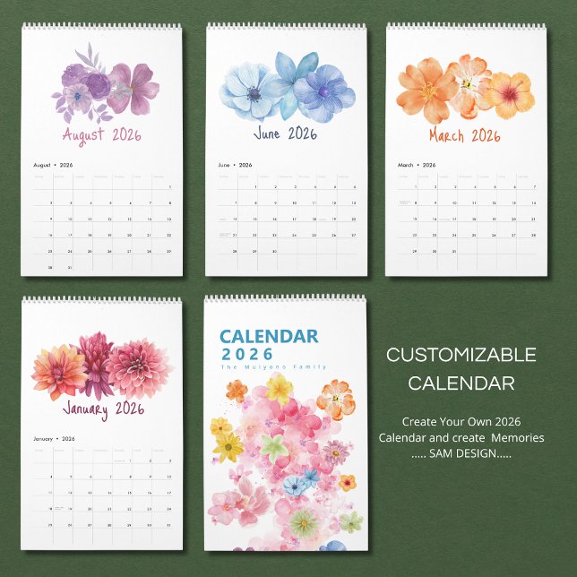 Watercolor Flowers 2026 Calendar | Elegant Floral  (Creator Uploaded)