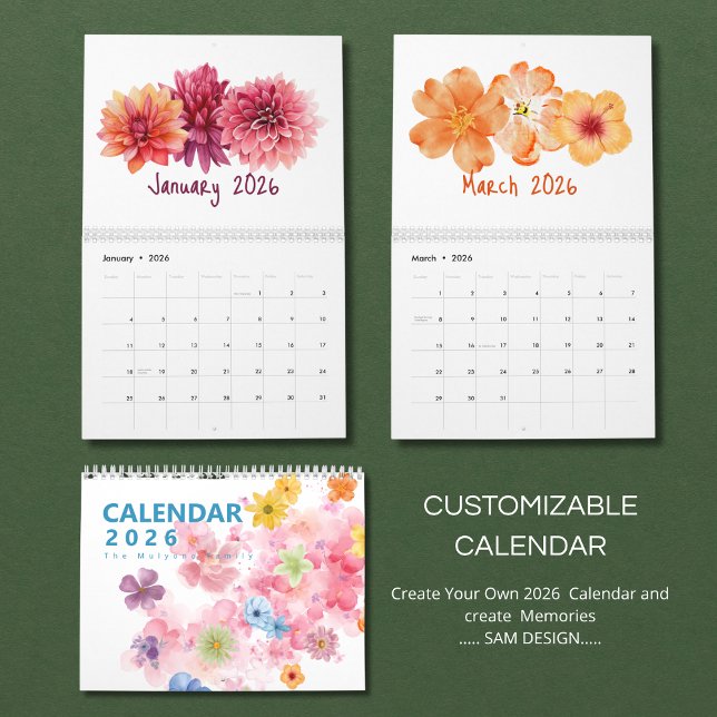 Watercolor Flowers 2026 Calendar | Elegant Floral  (Creator Uploaded)