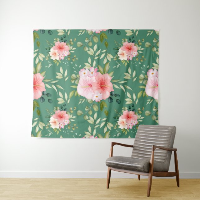 Watercolor Flowers 24 Tapestry (In Situ (Horizontal))