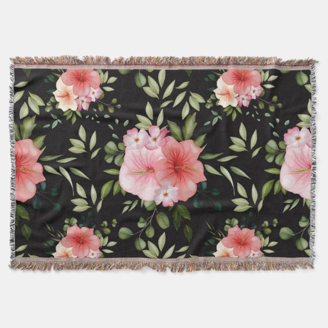 Watercolor Flowers 25 Throw Blanket (Front)