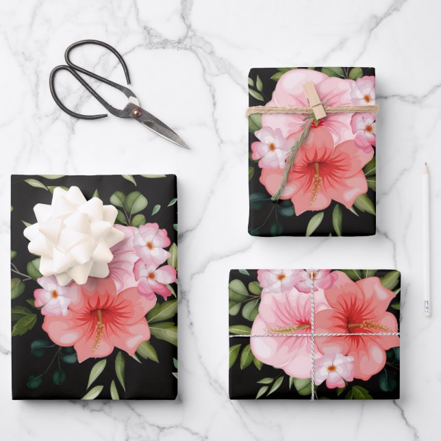 Watercolor Flowers 25 Wrapping Paper Sheet (Front)