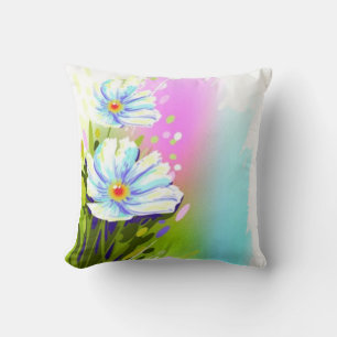 Watercolor Flowers 2 Sided Pillow