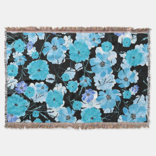 Watercolor Flowers: A Delicate Tapestry Throw Blanket