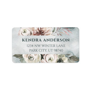 Watercolor Flowers Address Label