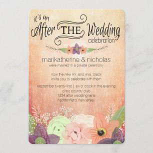 Watercolor Flowers After Wedding IDPP1 Invitations