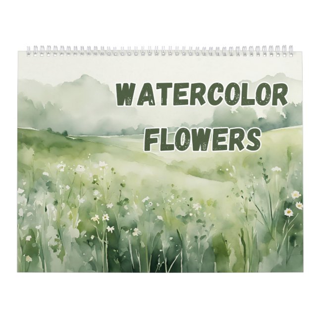 Watercolor Flowers and Flower Meadows Nature Lover Calendar (Cover)