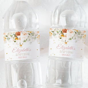 Watercolor Flowers and gold religious Water labels