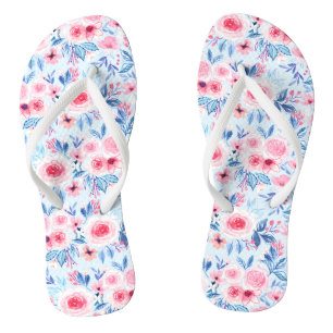 Watercolor flowers and leaves 2 jandals