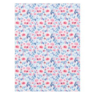 Watercolor flowers and leaves 2 tablecloth