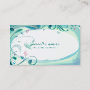 Watercolor Flowers And Leaves Business Card