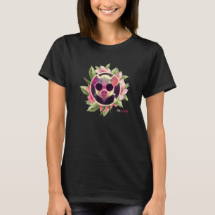 Watercolor flowers and pig wearing sunglasses Cute T-Shirt