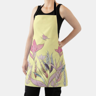 Watercolor Flowers Apron – Elegant Floral Cooking
