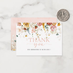 Watercolor flowers baby in bloom thank you baby s Card