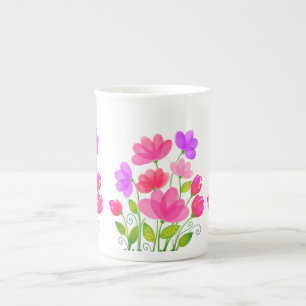 Watercolor Flowers Banquet Design-42704 Bone China Mug