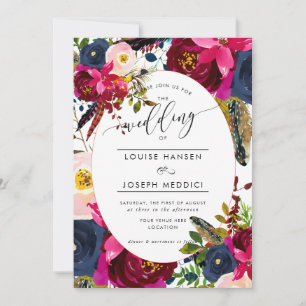 Watercolor Flowers Blush, Burgundy+Navy Announcement