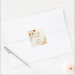 Watercolor flowers botanical wedding thank you square sticker<br><div class="desc">Rustic botanical watercolor flowers botanical wedding Thank you stickers. For spring,  summer,  fall,  or winter wedding.
You can easily add your own text to make it very personal and unique.</div>