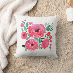 Watercolor flowers, bouquet .2 cushion