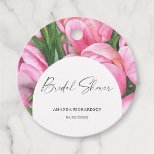 Watercolor flowers - bridal shower favour tags