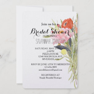 Watercolor Flowers bridal shower Invitation