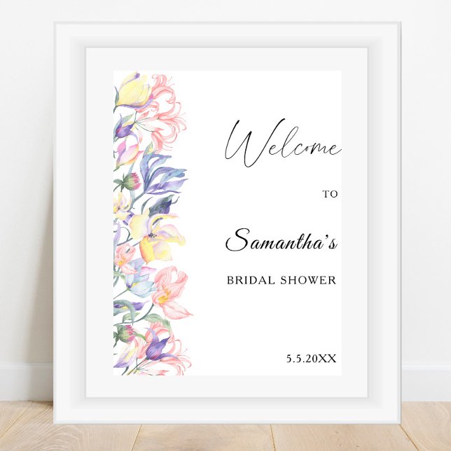 Watercolor flowers - bridal shower welcome sign (Creator Uploaded)