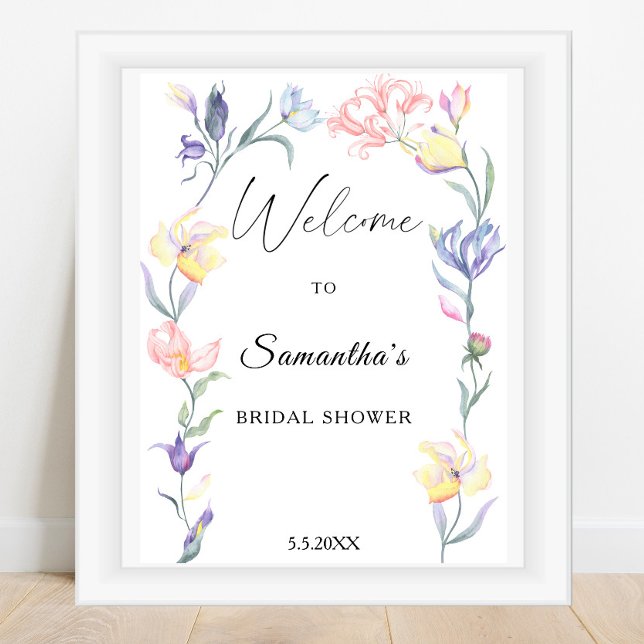 Watercolor flowers - bridal shower welcome sign (Creator Uploaded)