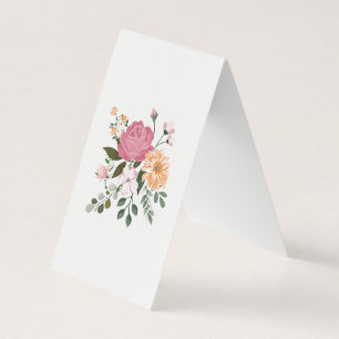 Watercolor flowers business card