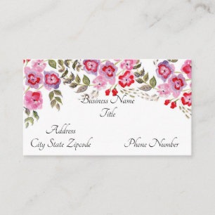Watercolor Flowers Business Card