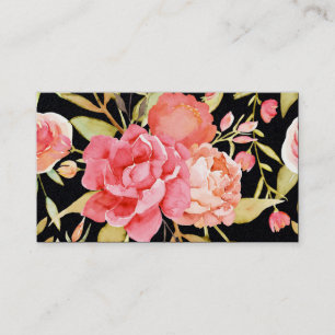 Watercolor Flowers Business Card