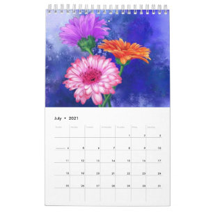 Watercolor Flowers Calendar