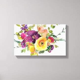 Watercolor flowers canvas print