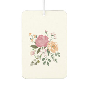 Watercolor flowers car air freshener
