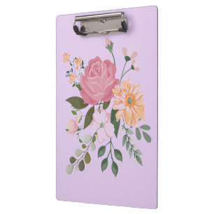 Watercolor flowers clipboard