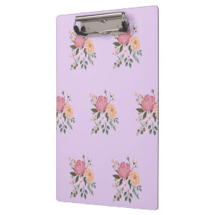 Watercolor flowers clipboard