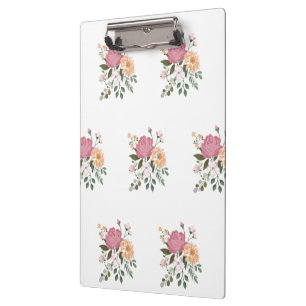 Watercolor flowers clipboard