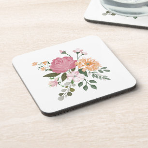 Watercolor flowers coaster