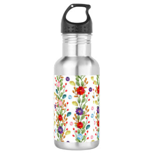 Watercolor Flowers Colourful Pattern-67488 532 Ml Water Bottle