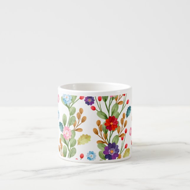Watercolor Flowers Colourful Pattern-67488 Espresso Cup (Front)