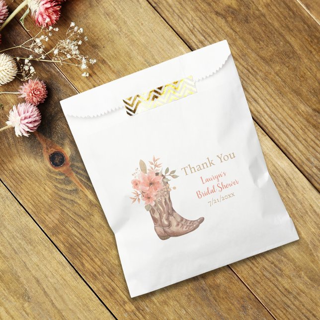 Watercolor Flowers Cowgirl Bridal Shower  Favour Bags (Watercolor Flowers Cowgirl Bridal Shower Favor Bag)