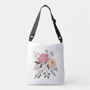 Watercolor flowers crossbody bag