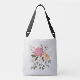 Watercolor flowers crossbody bag