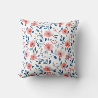 Watercolor Flowers Cushion